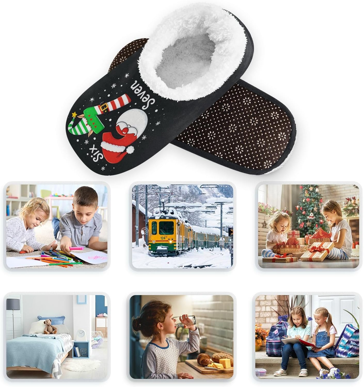 Boccsty 67 Funny Cat Six Seven Boys Girls House Slippers Kids Toddler Home Shoes Winter Indoor Shoe XS - Image 4