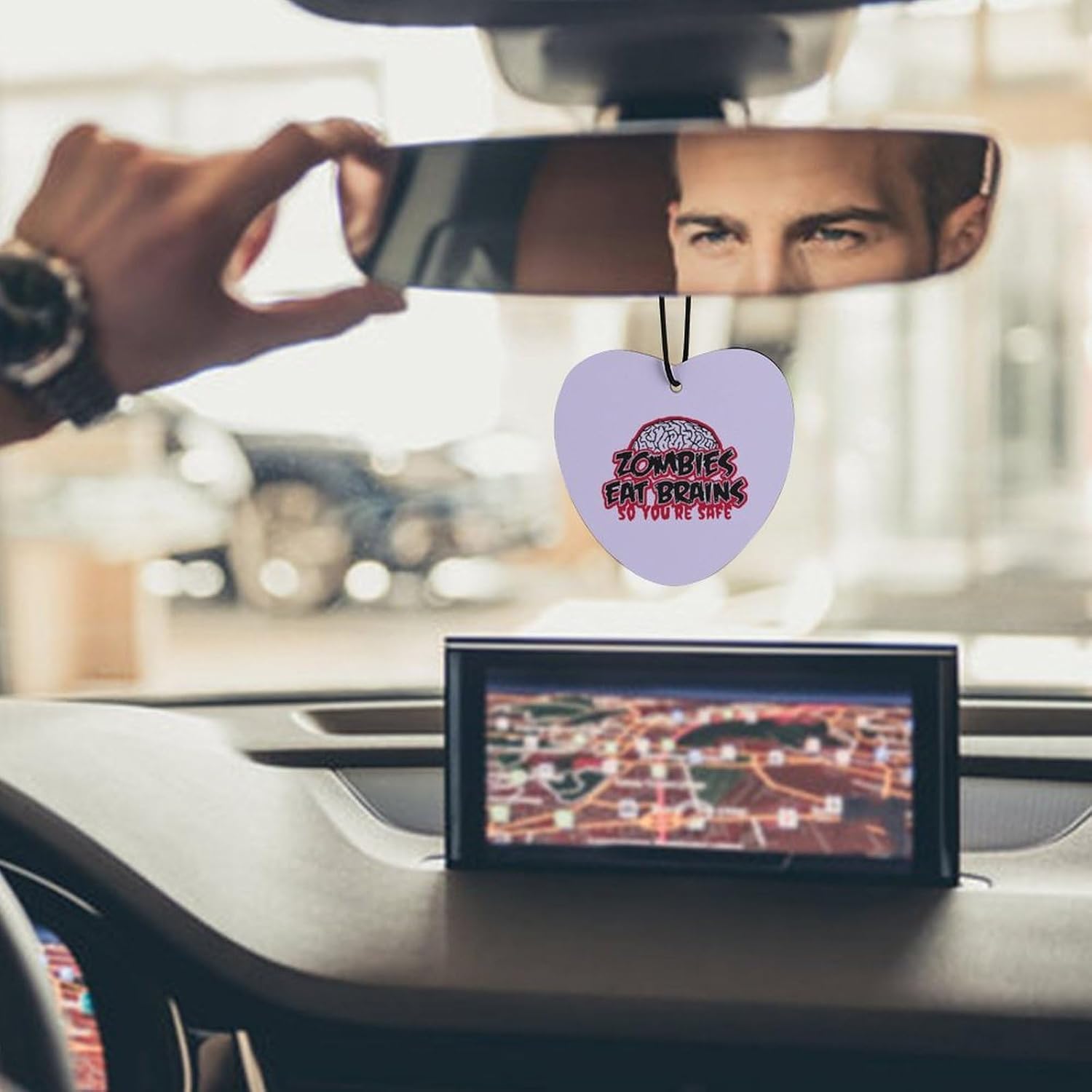Zombies Eat Brains Car Air Freshener Hanging Car Scent Cards Decor Interior Accessories