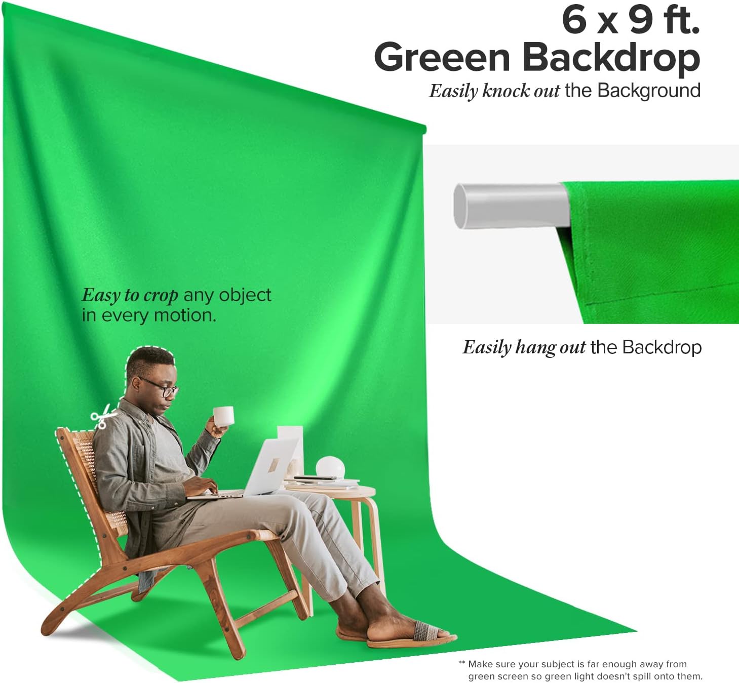 Super Deal Product LimoStudio 10 x 9.6 feet Large Frame Backdrop Stand with 6 x 9 feet Green Screen Background, Soft Chromakey Backdrop for Photography & Video Studio, AGG3113