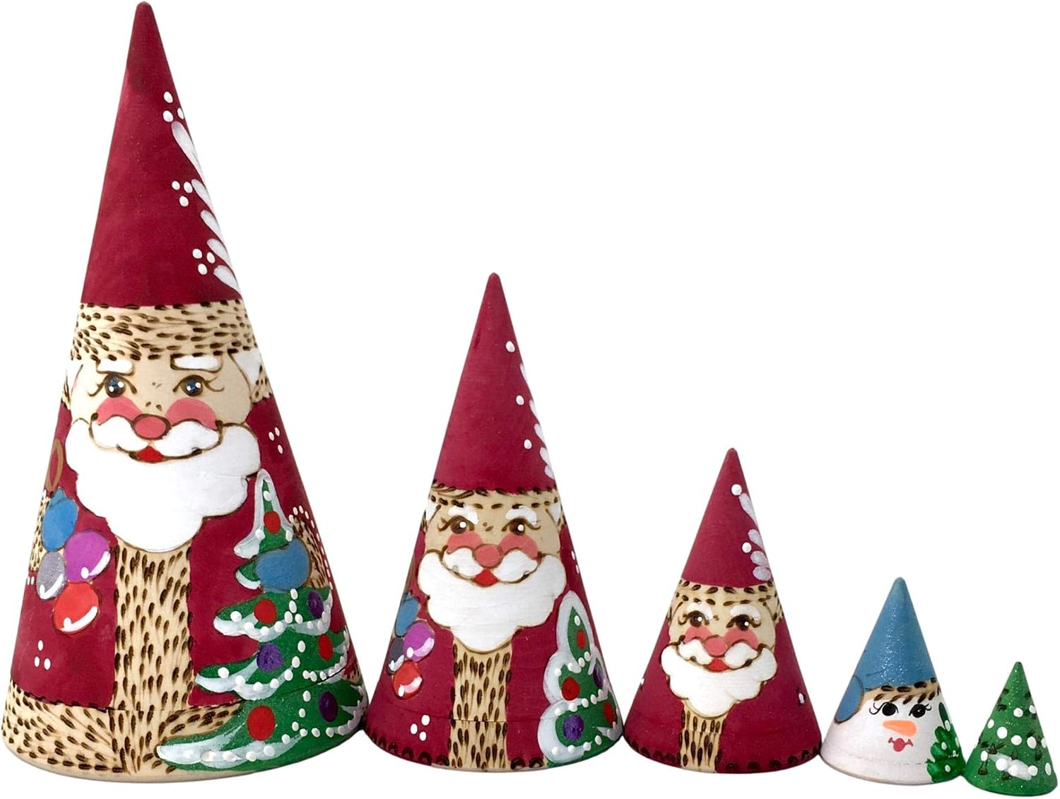Russian Santa Nesting Dolls Snowman Christmas Tree