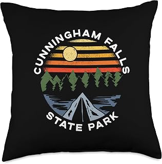 Cunningham Falls State Park Maryland Forest Vacation Throw Pillow