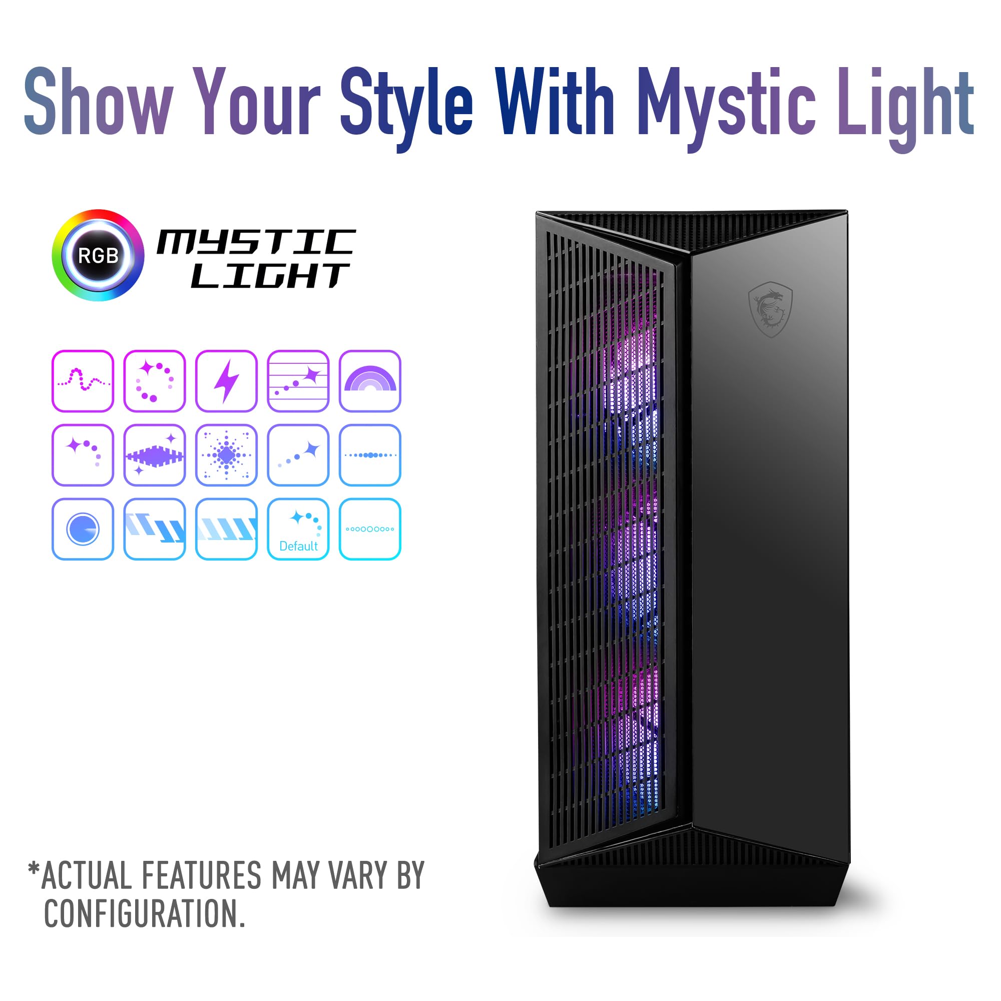 MSI MPG GUNGNIR 111R Micro ATX Gaming Case, Compatible con Placa Base Back-Connect, Pantalla panorámica de 270 Grados, 4 Ventiladores aRGB