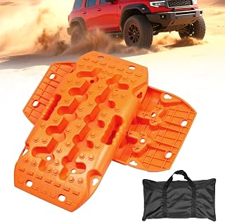 Recovery Traction Boards, Offroad Tracks Board, Traction Tire Ladder, 4WD Traction Mats for Sand, Mud & Snow (23in-Orange)