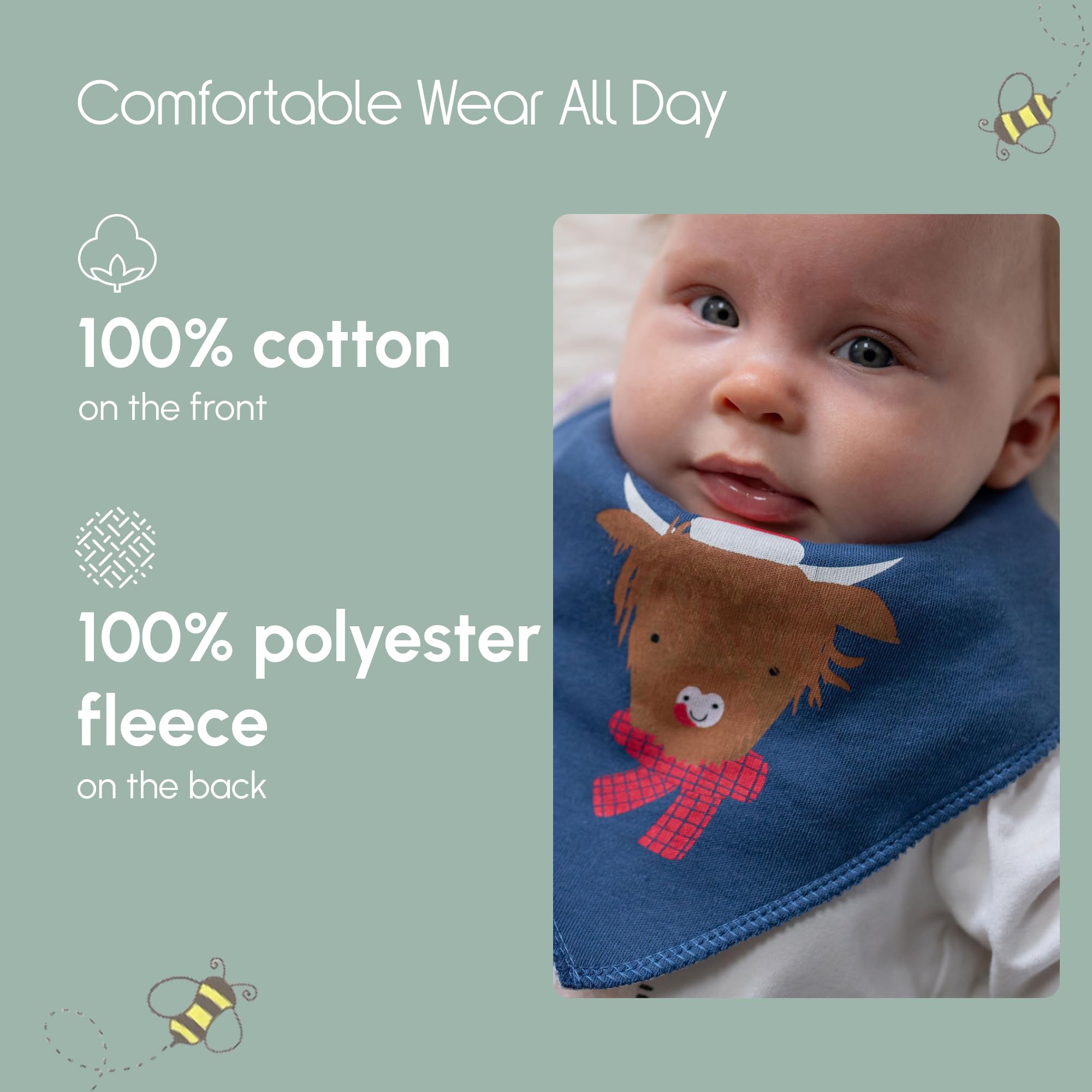 Bandana Dribble Bibs - Cotton Front Baby Bibs Newborn to 24 Months - Newborn Baby Gifts - Bibs For Comfortable Kids — view 94