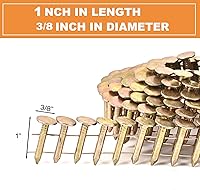 Vista 3 de BHTOP 600 clavos de bobina para techos de 1 pulgada x 0.120 pulgadas para pistola de clavos de techos, cabeza redonda de 15 grados, clavos de techo
