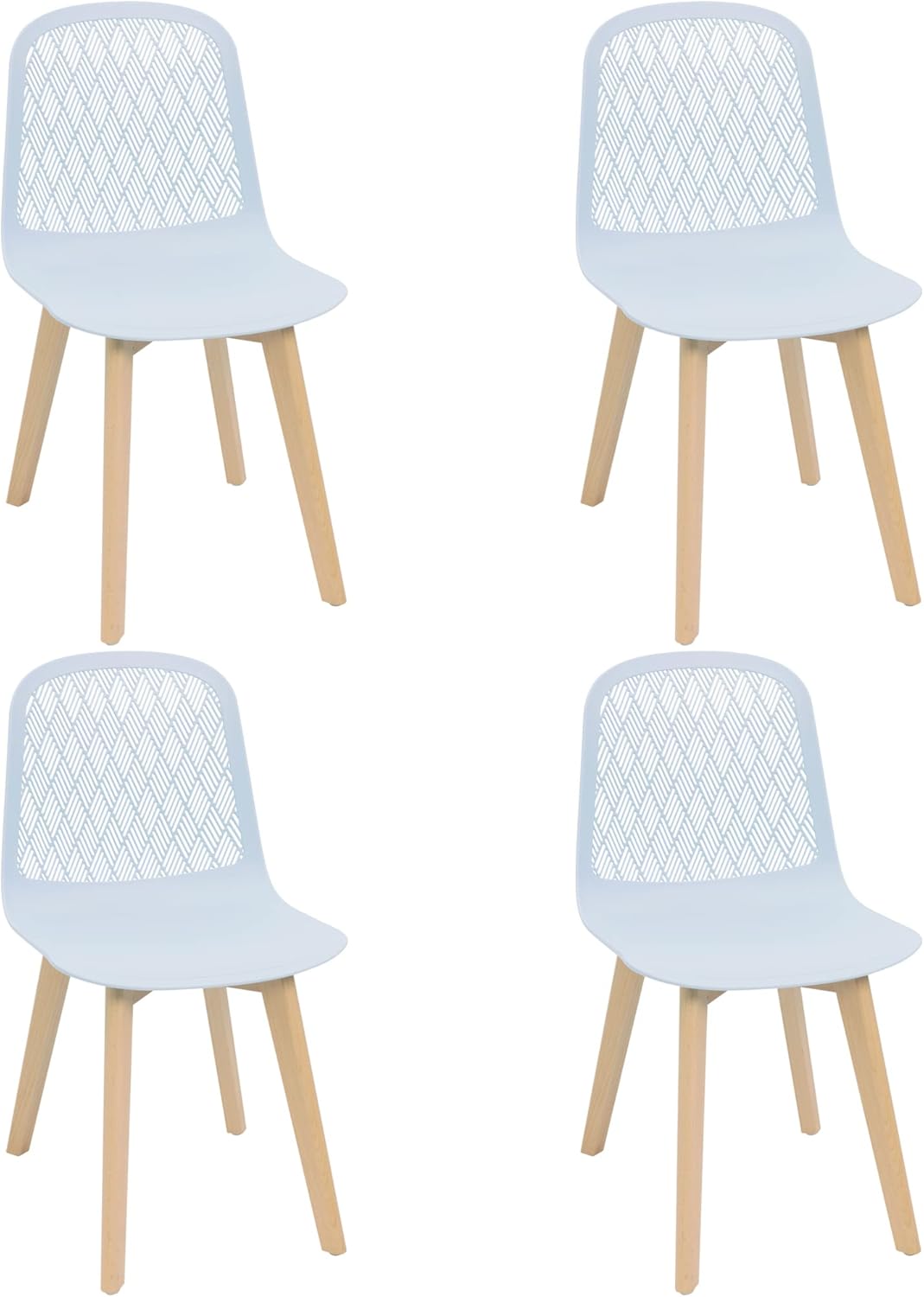 KM Legend Armless Modern Chairs with Wood Legs for Living, Bedroom, Kitchen,Dining,Lounge Waiting Room, Restaurants, Cafes, Set of 4…