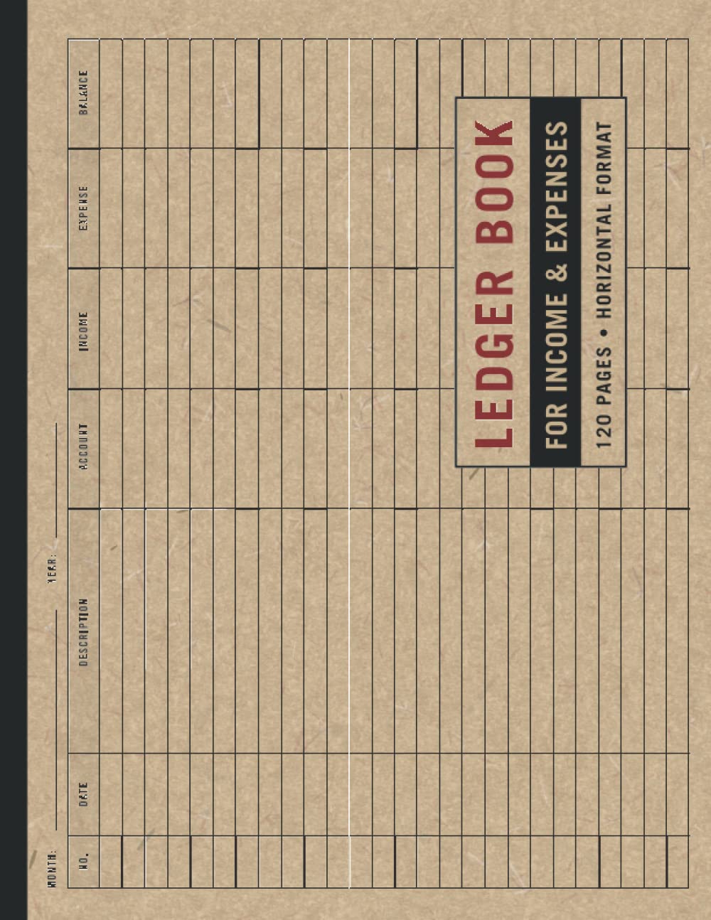 Income and Expenses Ledger Book (Landscape): Horizontal Accounting and Bookkeeping Log for Small Business or Home