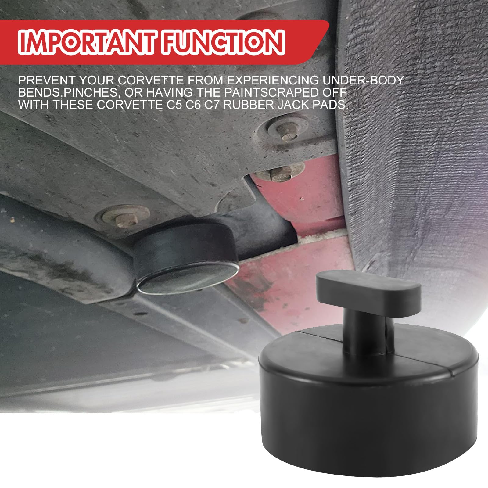 BEVINSEE Aluminum Jack Pad Set For Corvette C5 C6 C7 C8 – 4 Pcs, CNC-Machined, 1-Year Warranty