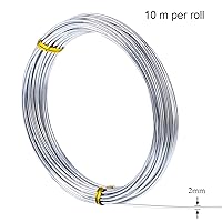 Vista 75 de TecUnite Alambre de aluminio para esculpir armadura, alambre flexible para manualidades (2 rollos, plata, 32.8 ft x 0.059 in)