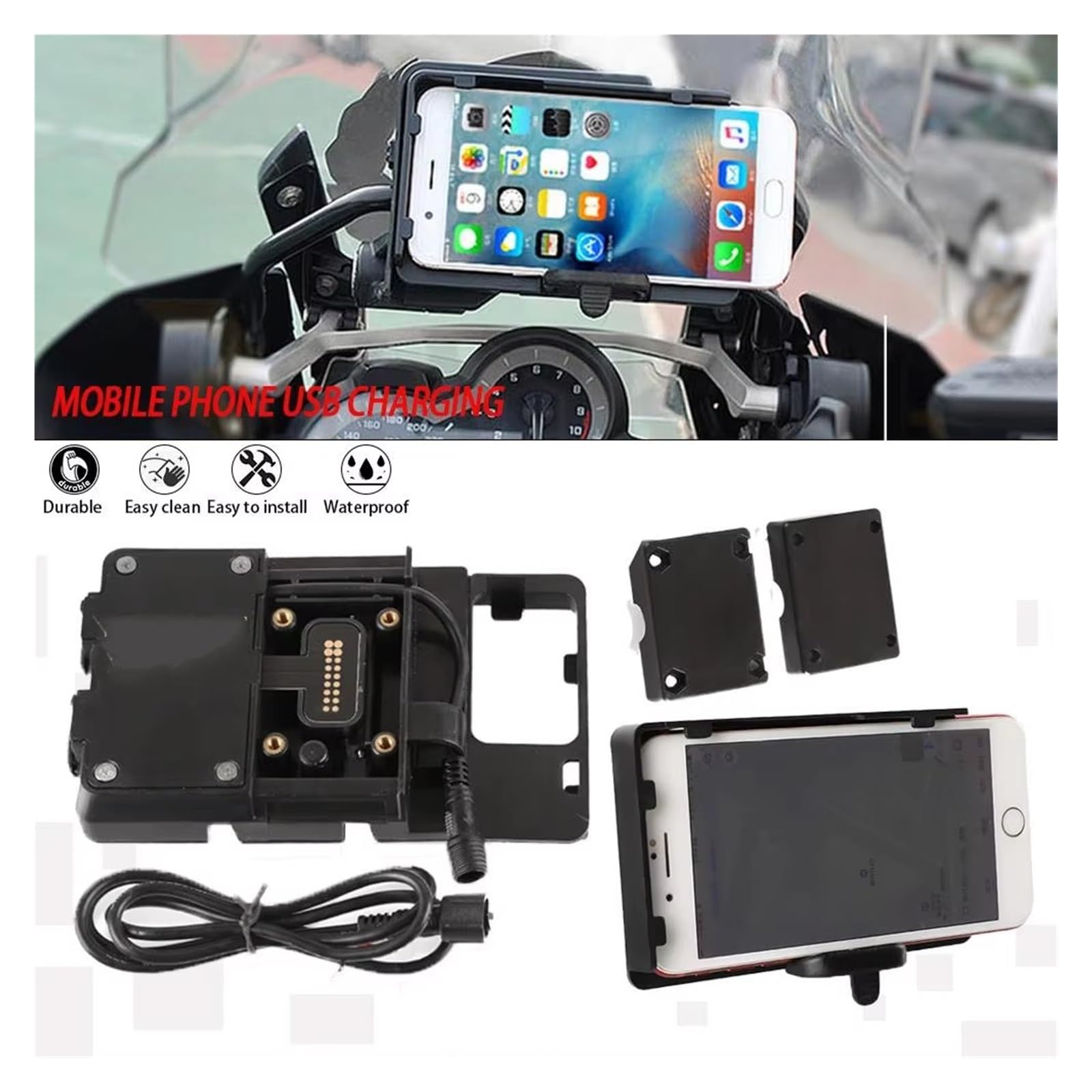 Motorrad GPS Navigation Halterung Für R1250GS ADV R1200GS F850GS F750GS F700GS F800GS Für Ladegerät USB Navigation Handy Halter Halterung F900XR F900R S1000XR