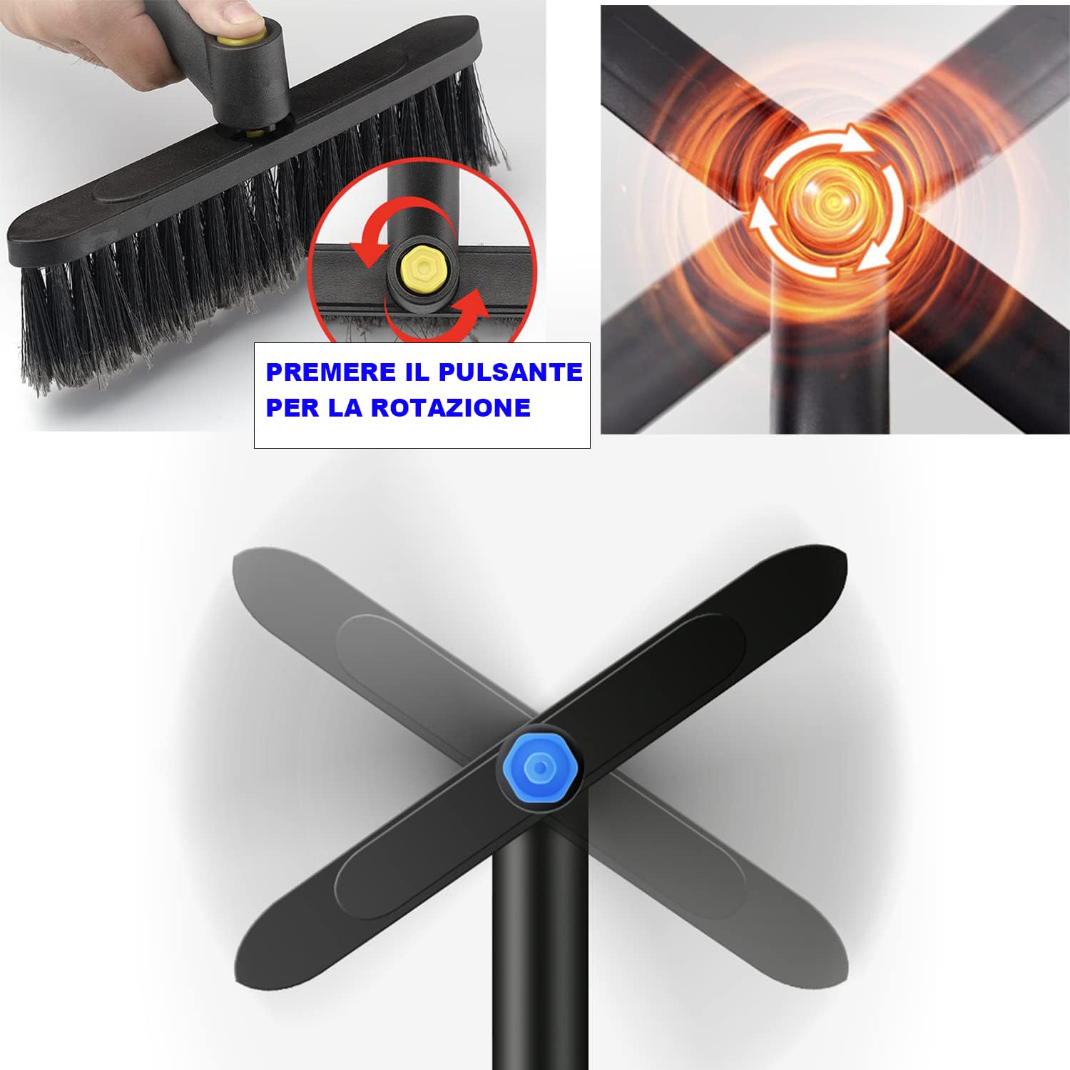 Raschietto Per Ghiaccio Auto 5 In 1 – Pala, Spazzola E Raschietto In 1 Strumento, Telescopico 80-100 Cm, Testa Rotante 180°, Manico Antiscivolo, Per Tutti I Veicoli