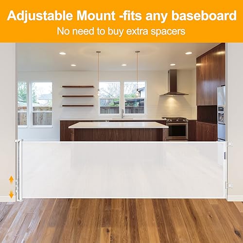 Miniatura 6 de Puertas de bebé extra largas de 140 pulgadas para aberturas grandes, puerta retráctil para bebé, puertas largas para bebés, puertas para interiores