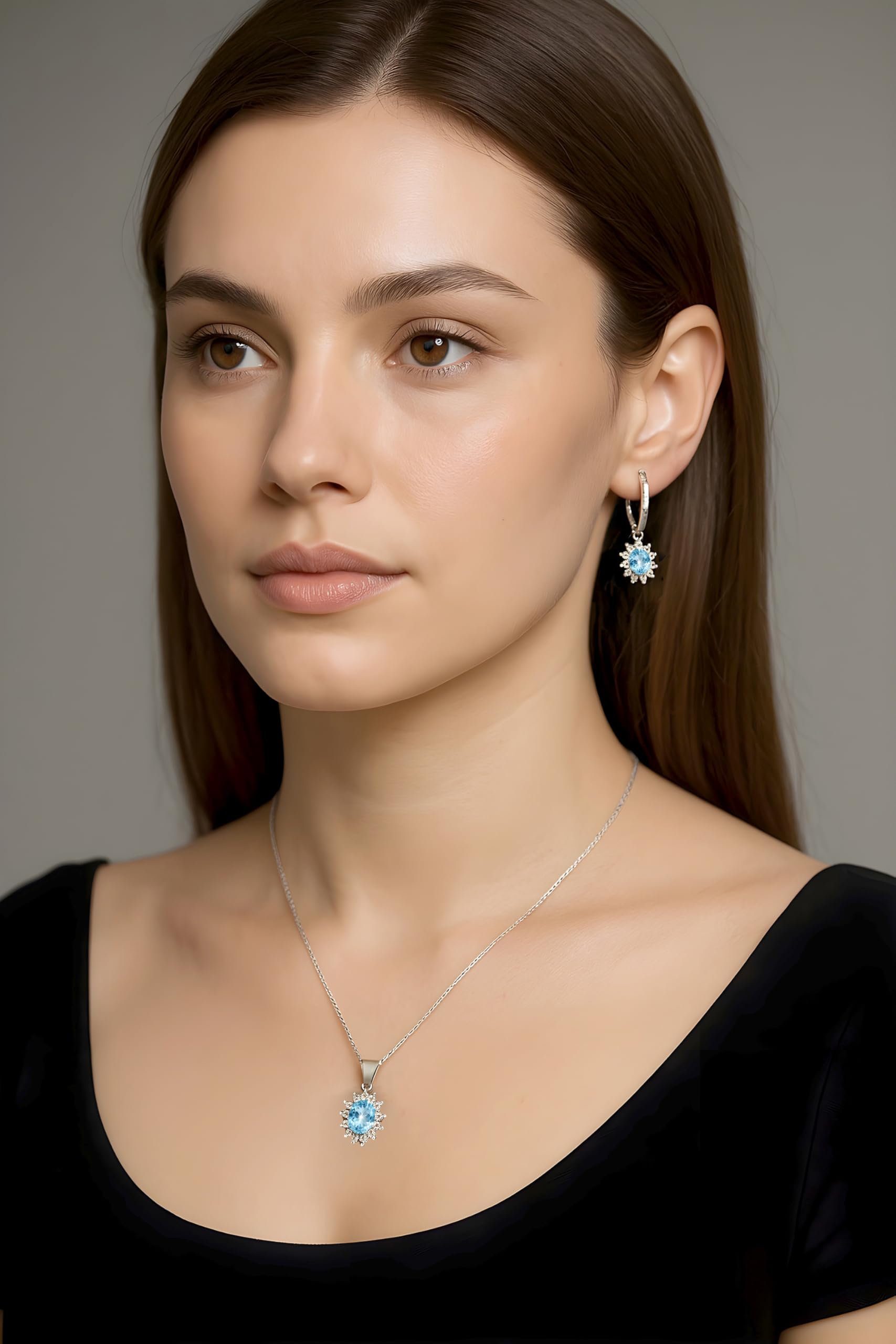 Esclusivo set di gioielli da donna in argento 925 con ciondolo e orecchini – Design elegante con zirconi – Gioielli senza tempo per tutti i giorni e occasioni speciali – Idea regalo per fidanzata