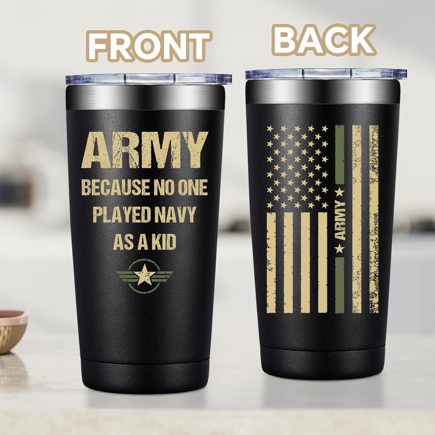 Fufandi Veteran Gifts, Army Gifts for Men - Veterans Day Fathers Day Retirement Gift for Army, Navy, Air Force, Veteran Tumbler - Image 5