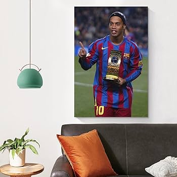 Amazon.co.jp: サッカーポスターロナウジーニョ写真画像アートパネル