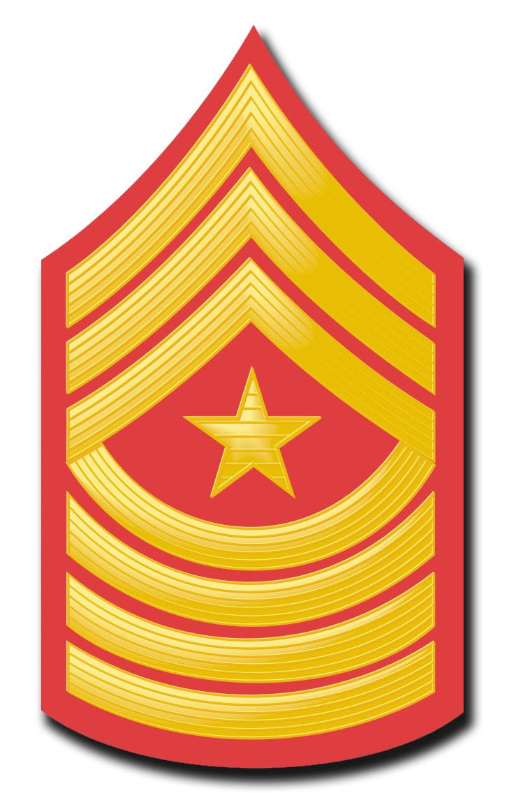 Officially Licensed Magnet US Marine Corps E-9 Sergeant Major RED/Gold Chevron Magnet Bumper Sticker Magnetic Vinyl 3.8"