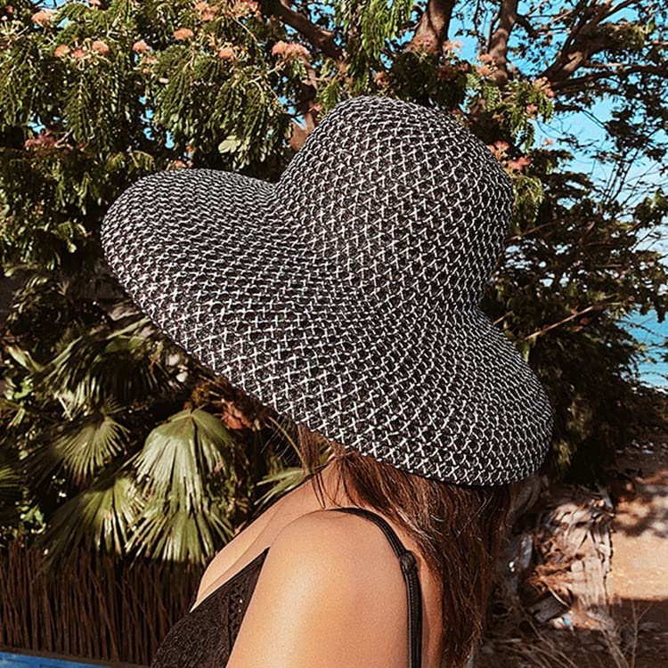 Chapeau de plage vacances été capeline de soleil pliable