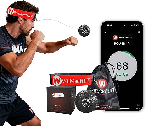 Miniatura 8 de Pelota de boxeo Reflex con aplicación contadora de golpes, divertido juego de golpes con diadema, entrenamiento de coordinación mano-ojo | Equipo de