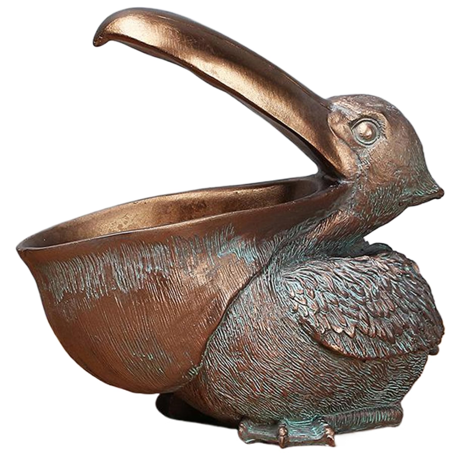Vervevum Pelican Statue Table Decoration, Creativity Big Mouth Pelican Organizer, Birds Statues Toucan Figurines Entrance Candy Keys Bowl Storage Basket Ornament for Home, Key Bowl
