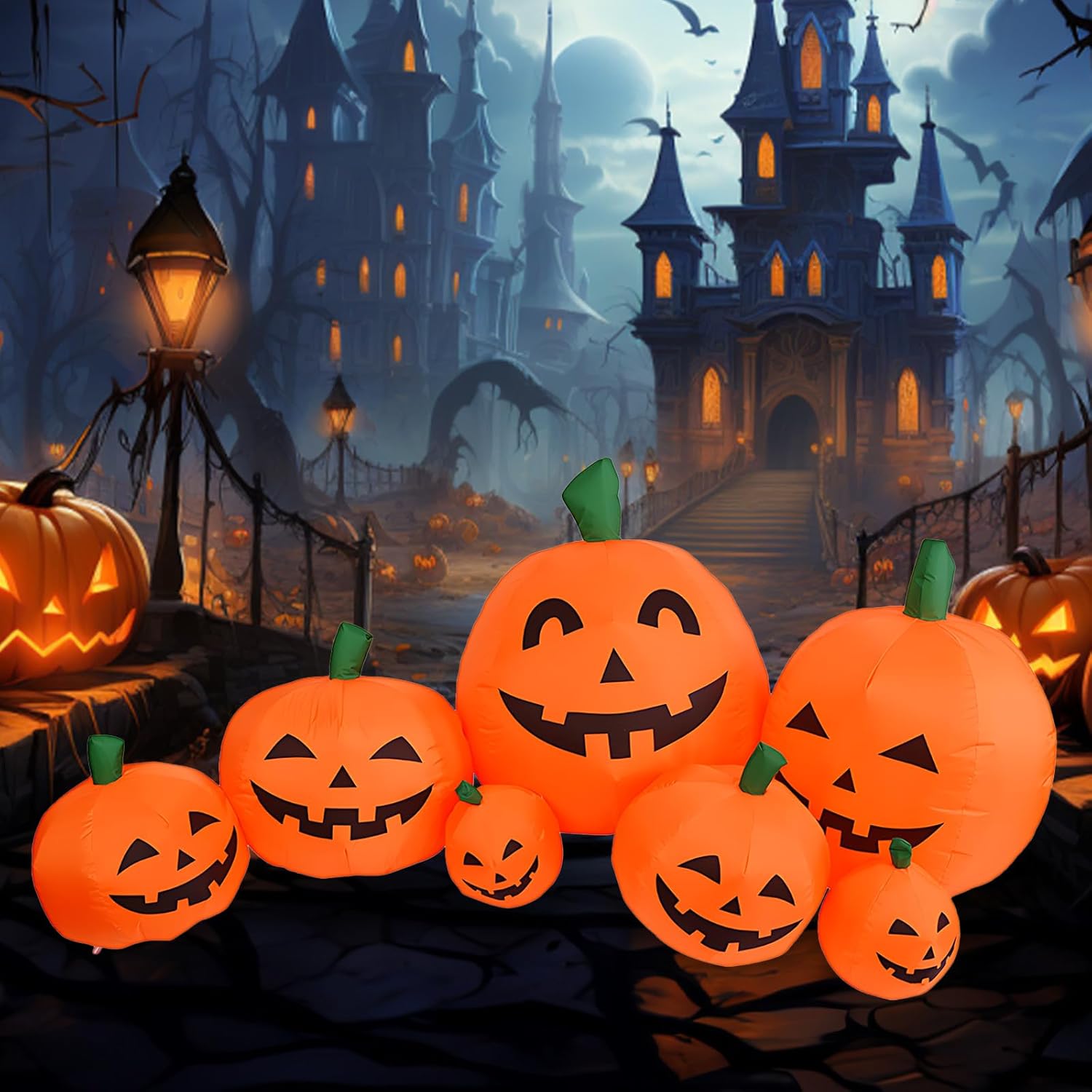 FunFanso - Tentáculos Inflables De Halloween De 7 Pies De Pulpo Verde Para Decoración Al Aire
