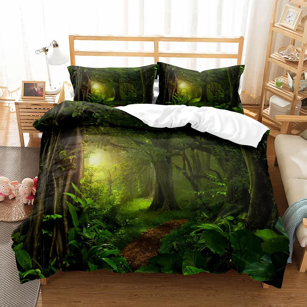 Housse de couette paysage naturel pour oublier le stress dans un lit jungle