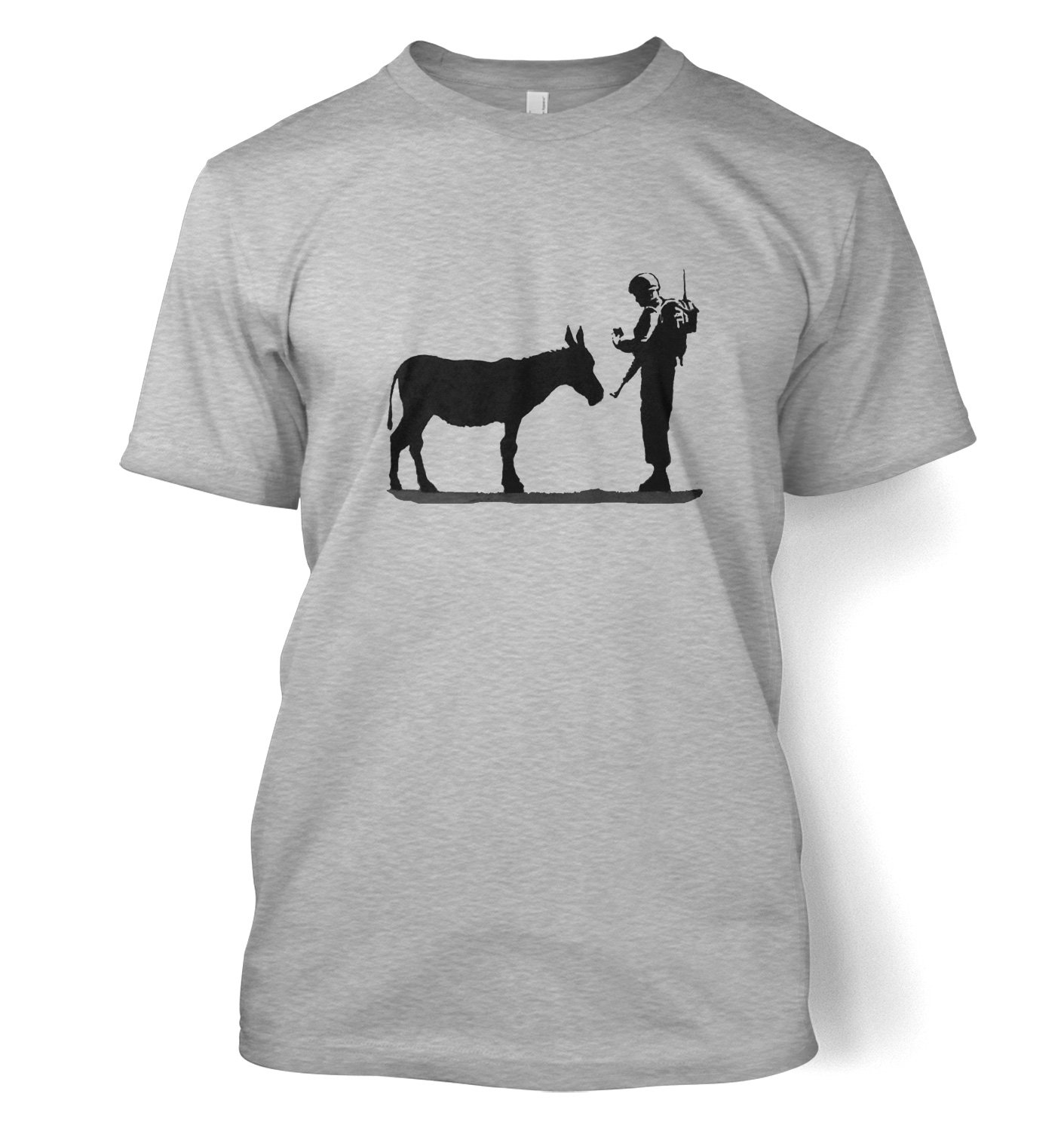 Banksy By Big Mouth Men's Sport Grey Banksy Mild Mild West T-Shirt - Small (34/36")