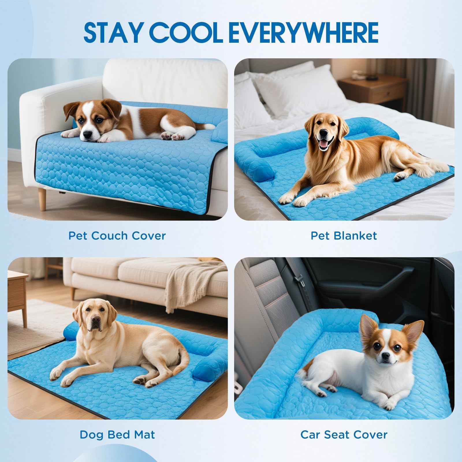 Sofá cama refrescante para perro, cama calmante para mascotas, funda impermeable para perros, lavable, tapete refrescante para gatos, manta protectora para sofá con parte inferior
