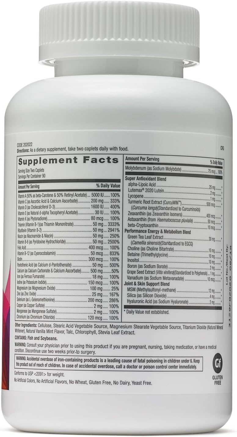 GNC Women's Ultra Mega Active 180 Caplets - New Formula