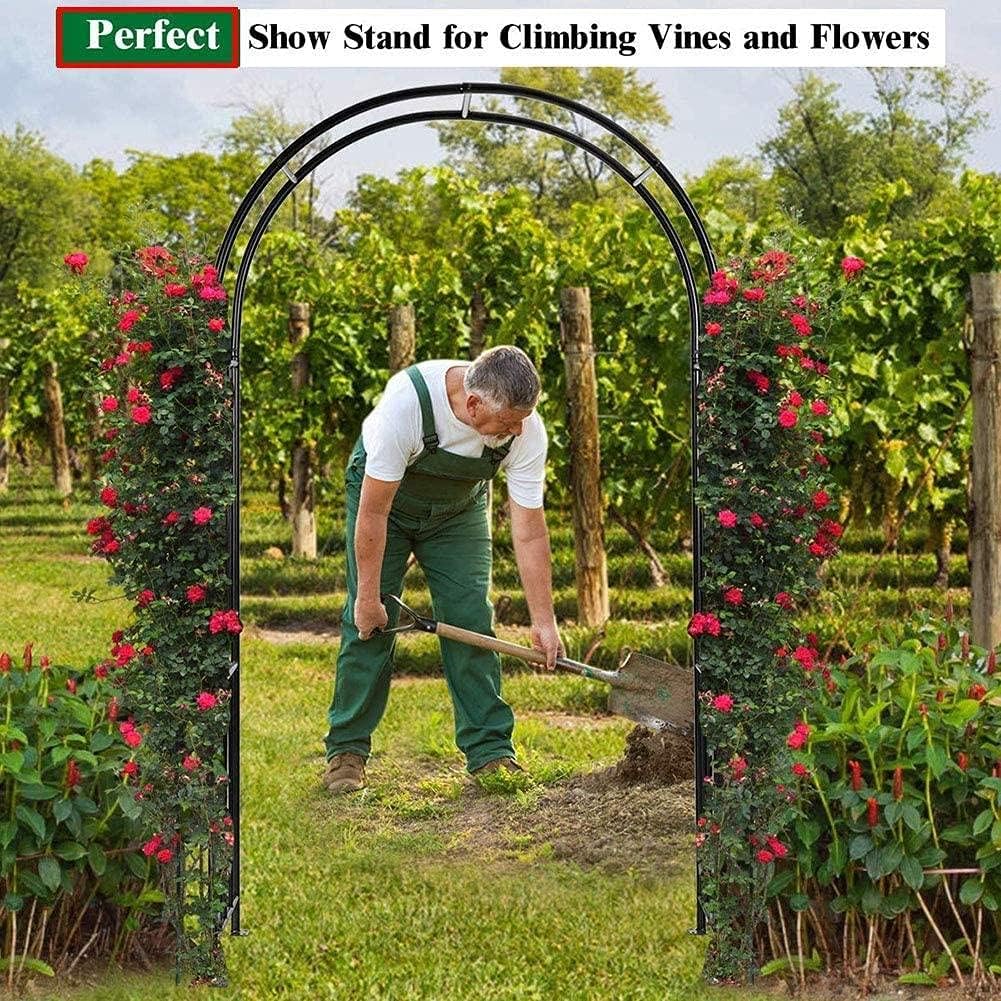 Metal Garden Rose Arch,Garden Arbor for Various Climbing Plant,Outdoor Steel Arbor,Weddings Party Decoration,White-340 * 230cm/134 * 90.5in