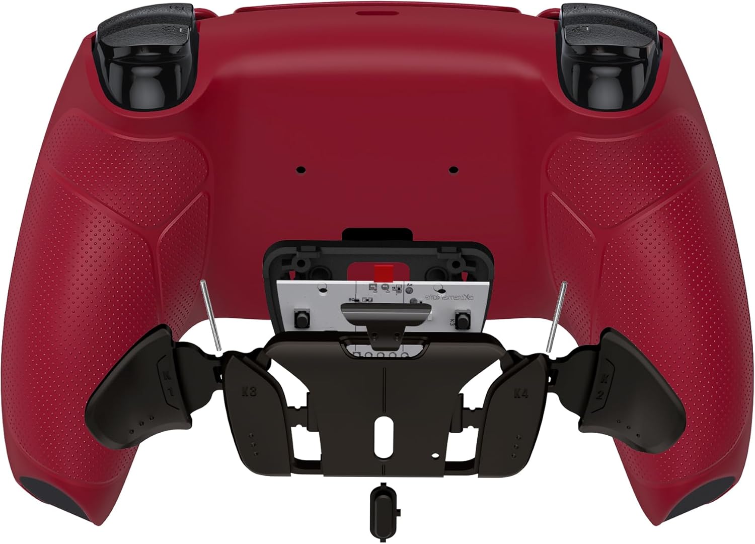 eXtremeRate Real Metal Buttons (RMB) Version RISE4 Remap Kit for PS5 Controller BDM-030 040 with Rubberized Grip Redesigned Back Shell, Upgrade Board & 4 Back Buttons for PS5 Controller