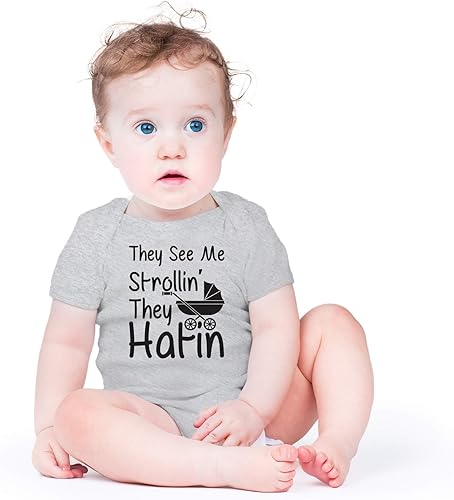 Vista 2 de AW Fashions They See Me Strolli' They Hatin Body Recién Nacido Niño Trajes Lindo Mameluco Ropa Bebé Niña