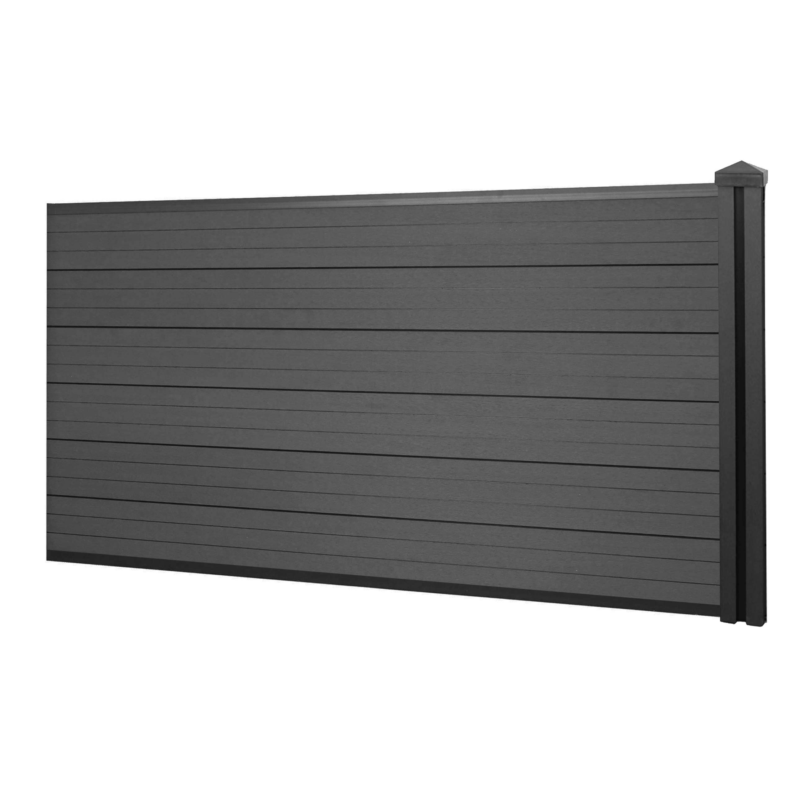 Mendler Słupki aluminiowe Sarthe-WPC, słupek, system wtykowy 1,86 m - szary