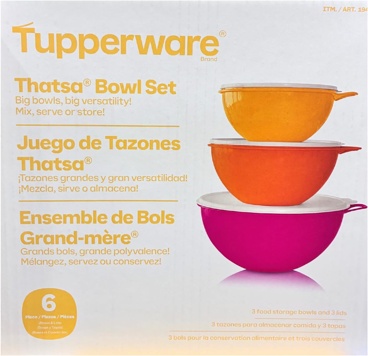Tupperware Thatsa Bowl Set 3 Bowls -Large, Medium and Small