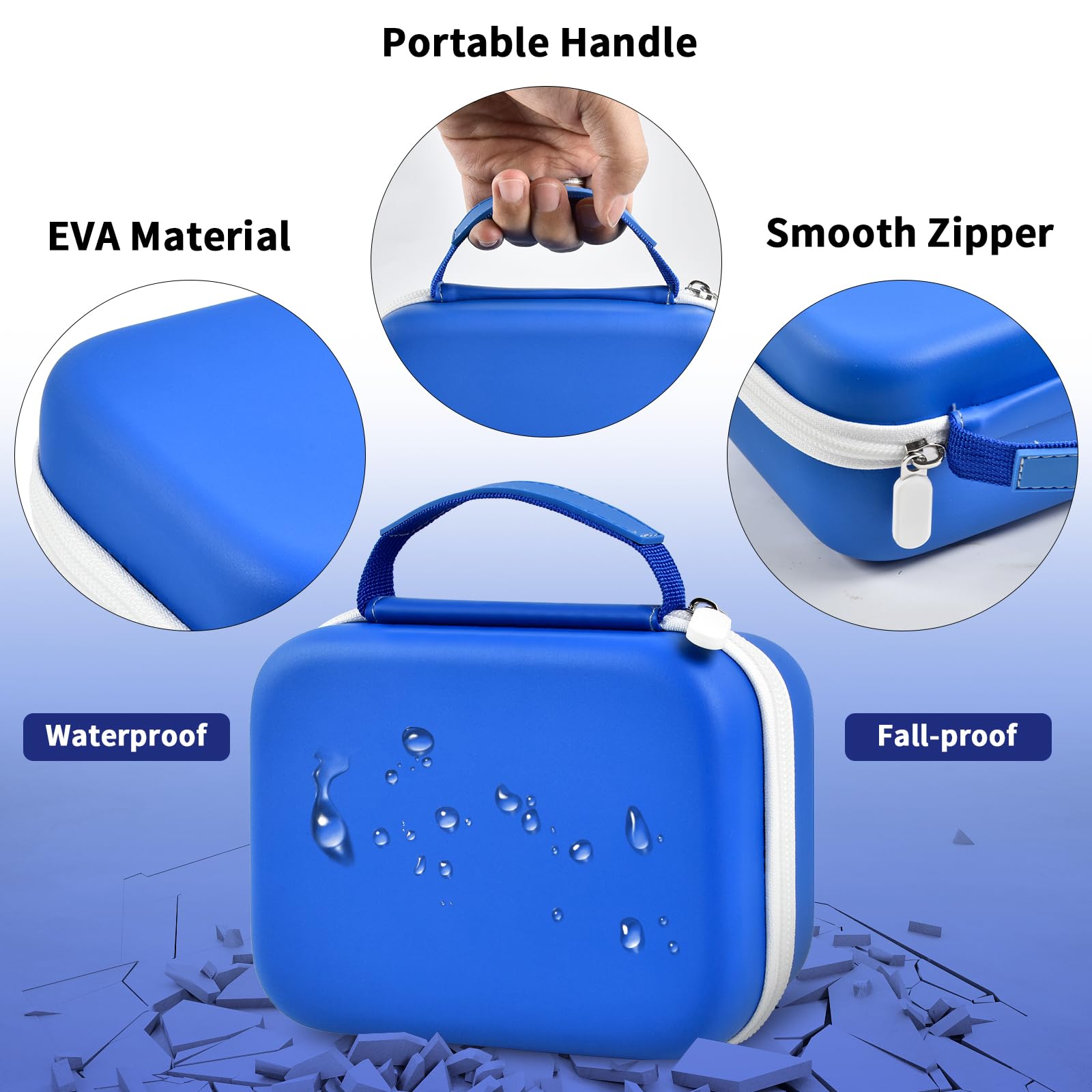Againmore Kids Camera Bag Compatible with GREENKINDER/for Uleway/Gofunly/for NUOTUN Digital Camera; Instant Camera Storage Box, Dark Blue, No, dark blue, No - Image 4