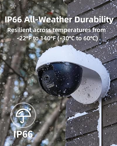 Miniatura 7 de Noorio Cámara de seguridad con cable 3K para exteriores, cámara de grabación de 5 GHz 5MP 247 para seguridad del hogar, con alertas de luz sonora,