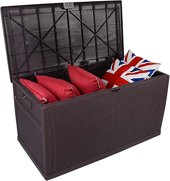 SA Products 460L Weatherproof Rattan Effect Outdoor Storage Box Heavy