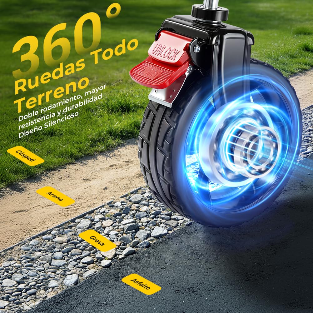 Carro Playa Ruedas Grandes con Frenos 300L/230KG, Carro Transporte Plegable para Playa,Camping o Jardin, con Ruedas Todoterreno y Asa Ajustable