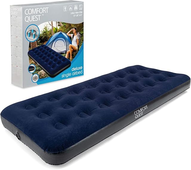 Comfort Quest Single 449755 Inflatable Blow Up Camping Mattress Guest Air Bed