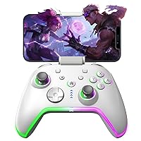 Vista 8 de Bcofo Wireless Mobile Gaming Controller for iPhone/Android/Switch/Laptop, Wired Control for PC/Steam, Programmable Game Gamepad with Phone Clip for