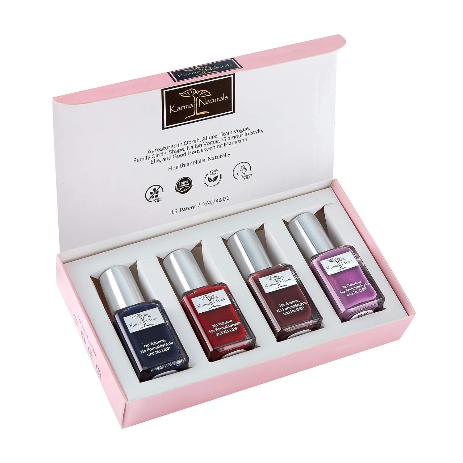 karma organic Beautiful Natural Nail Polish Set- Non-Toxic Nail Art, Vegan and Cruelty-Free Nail Paint