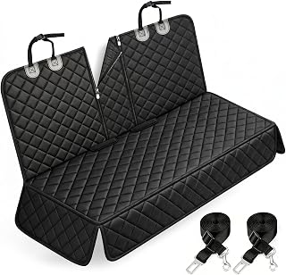 Yuntec Pet Car Seat Cover Back Seat Cover for Dogs (57" Width) - Black | Waterproof Dog Car Seat Protector Scratchproof Durable Rear Seat Cover fits Middle Armrest for Cars Suvs Truck