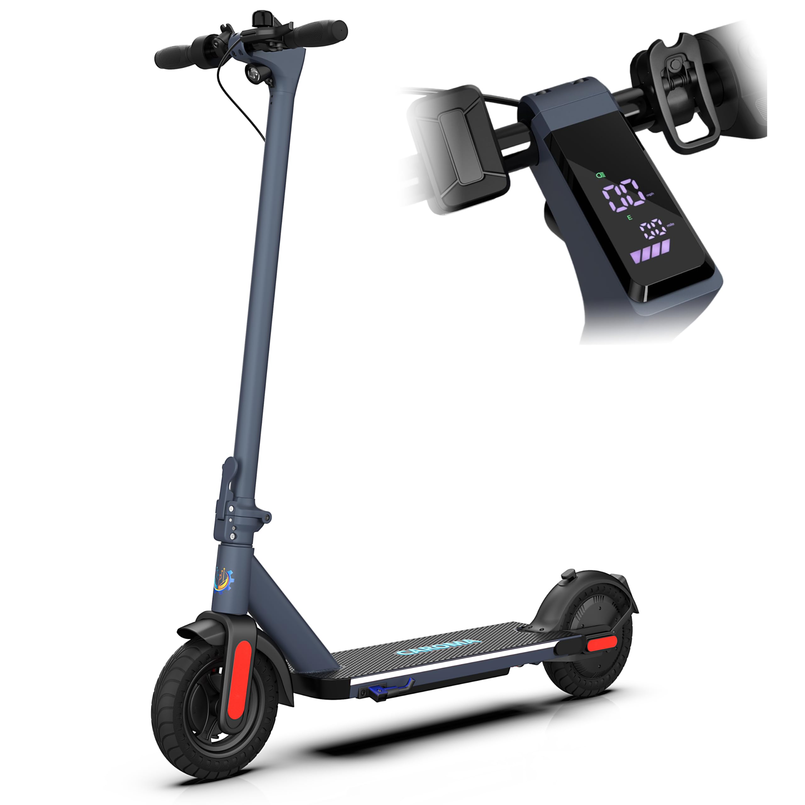 Caroma Electric Scooter Adults 500W (819W Peak), 20Mph & 25Miles Max, 48V Battery, 10" Solid