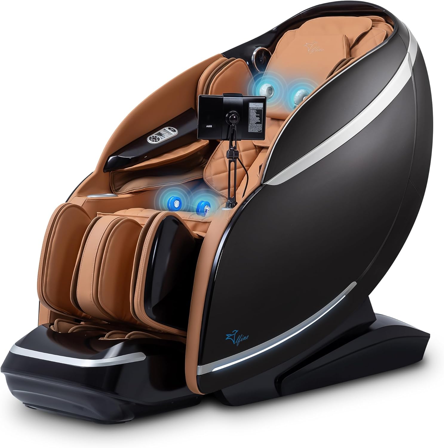 Alfine A688 Heaven Duet Massage Chair-4D & 3D Dual-Mechanism Zero Gravity Recliner with Yoga Stretch and Electric Automatic Footrest Extension-Full Body Relaxation (Brown)