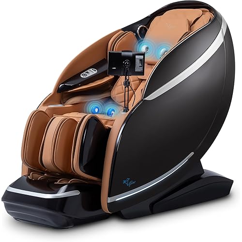 Alfine A688 Heaven Duet Massage Chair-4D & 3D Dual-Mechanism Zero Gravity Recliner with Yoga Stretch and Electric Automatic Footrest Extension-Full Body Relaxation (Brown)