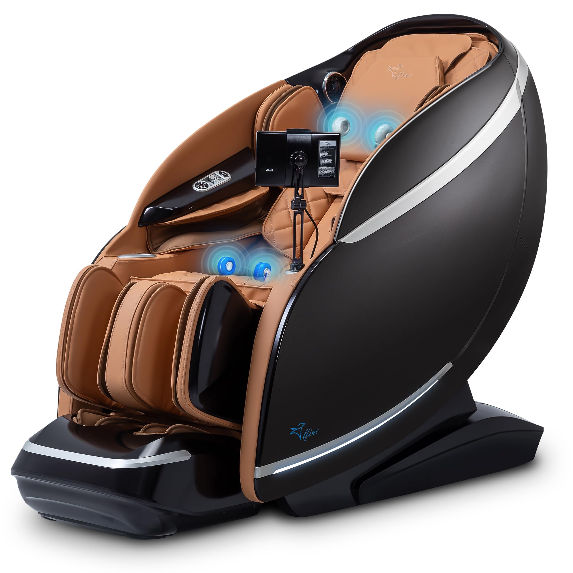 Alfine A688 Heaven Duet Massage Chair-4D & 3D Dual-Mechanism Zero Gravity Recliner with Yoga Stretch and Electric Automatic Footrest Extension-Full