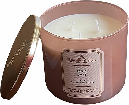 Miniatura 2 de Bath & Body Works Paris Cafe White Barn Glass - Vela perfumada de 3 mechas con tapa, individual