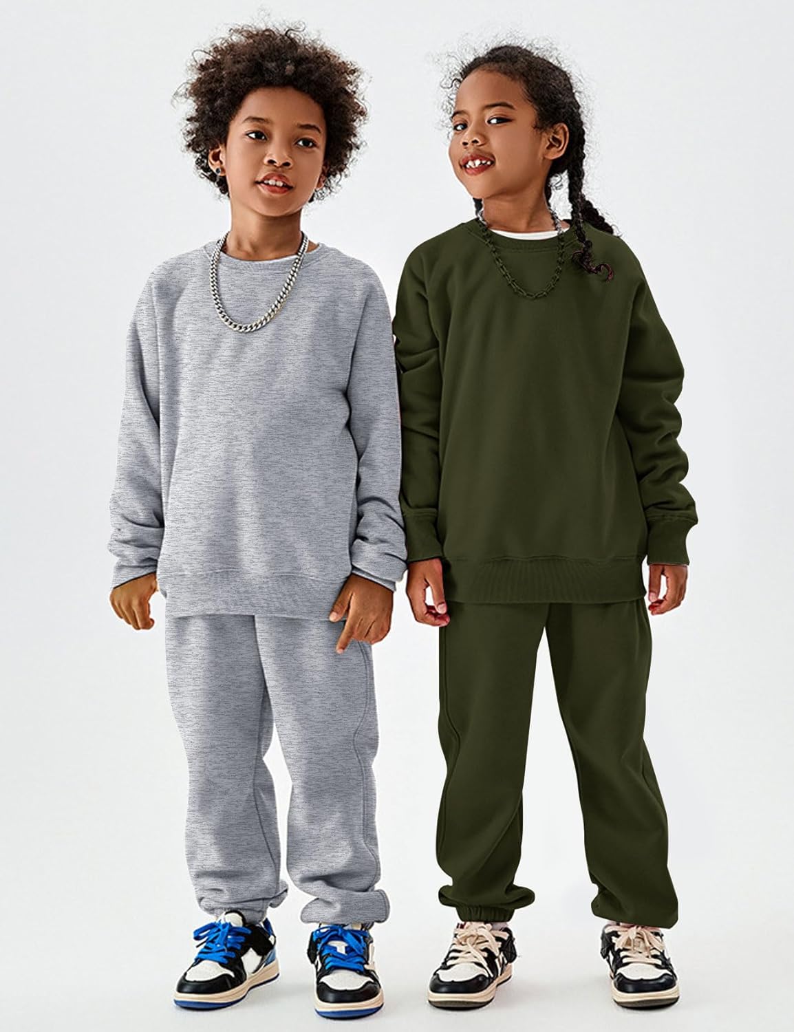 Flygo Unisex Boys Girls Fleece Lined Crewneck Sweatshirt Kids Warm Sherpa Pullover Sweater Sweatshirts Fall Winter Clothes - Image 5