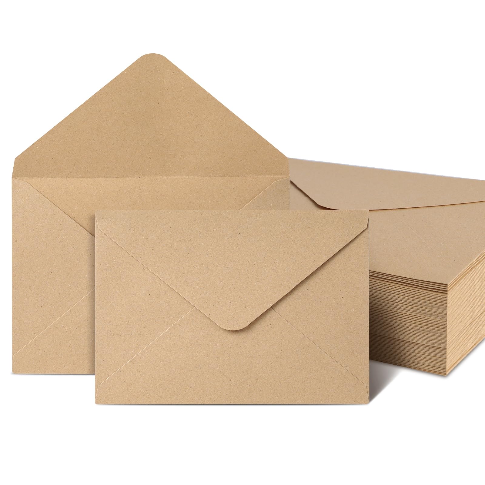 AiQlnu 50 Piezas Sobres, 120 g/m² Sobres de Papel Kraft Vintage Marrón Invitación, Sobres de Papel Pequeños 12.5x17.5 cm, para Regalo Invitaciones de Boda Tarjeta de Felicitación