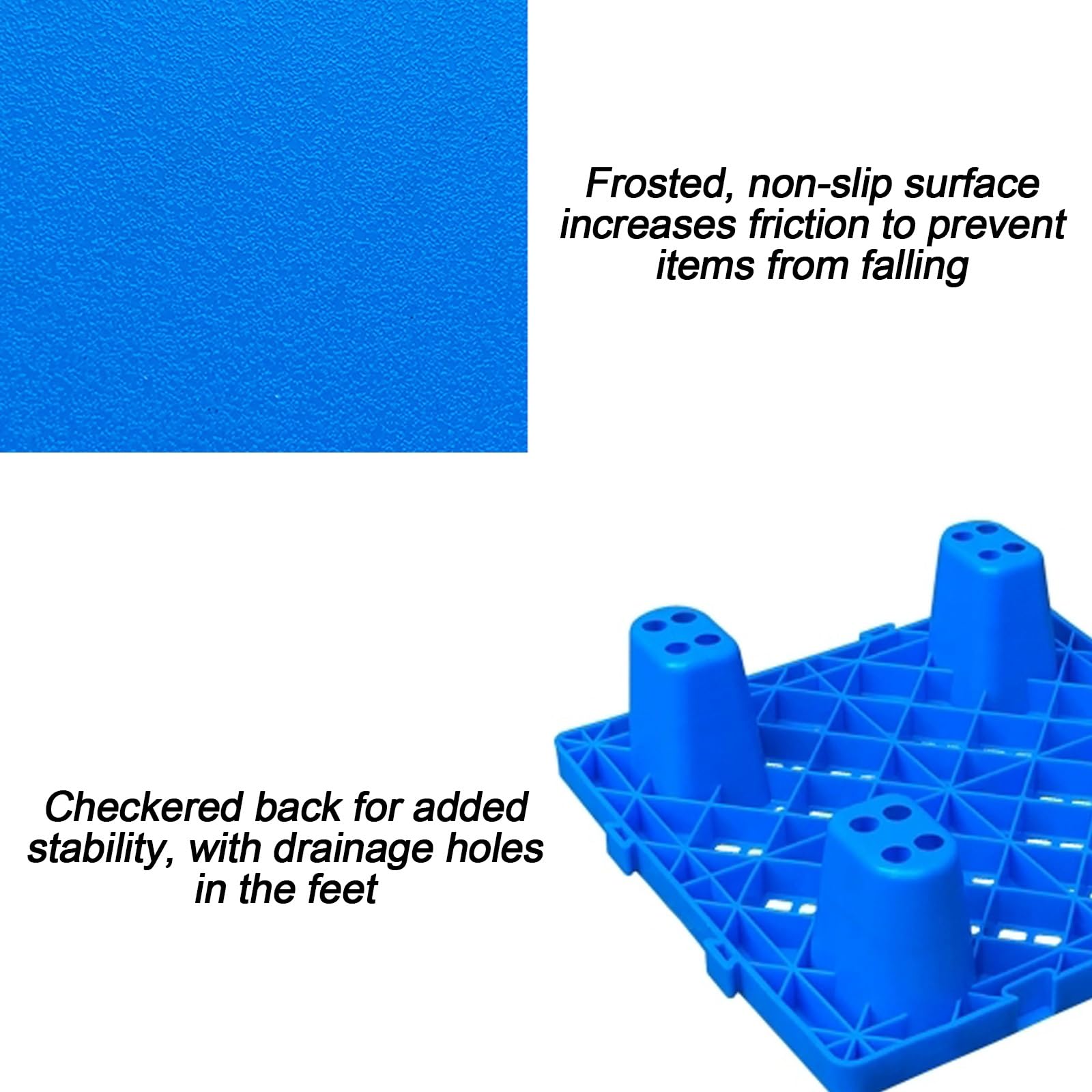 Pallet impilabili ad incastro in plastica resistente, per cantina, garage e magazzino, capacità di carico 40,6 x 30,5 x 12,7 cm, soluzione salvaspazio