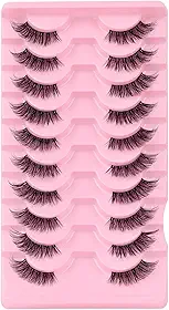 10 pares de cílios postiços de cauda de raposa, cílios postiços fofos: cílios longos para volume atraente, cílios macios e leves, reutilizáveis, livres de crueldade, adequados para iniciantes